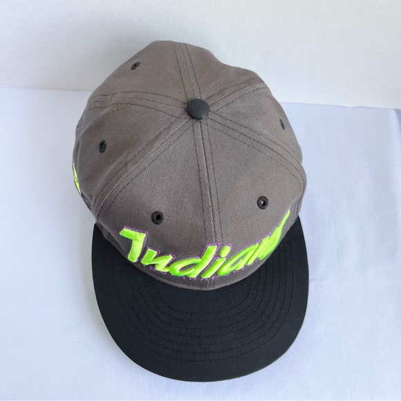 Indianapolis Indians 47 Brand MLB Gray Neon Green Embroidered Snapback Hat - Picture 5 of 15